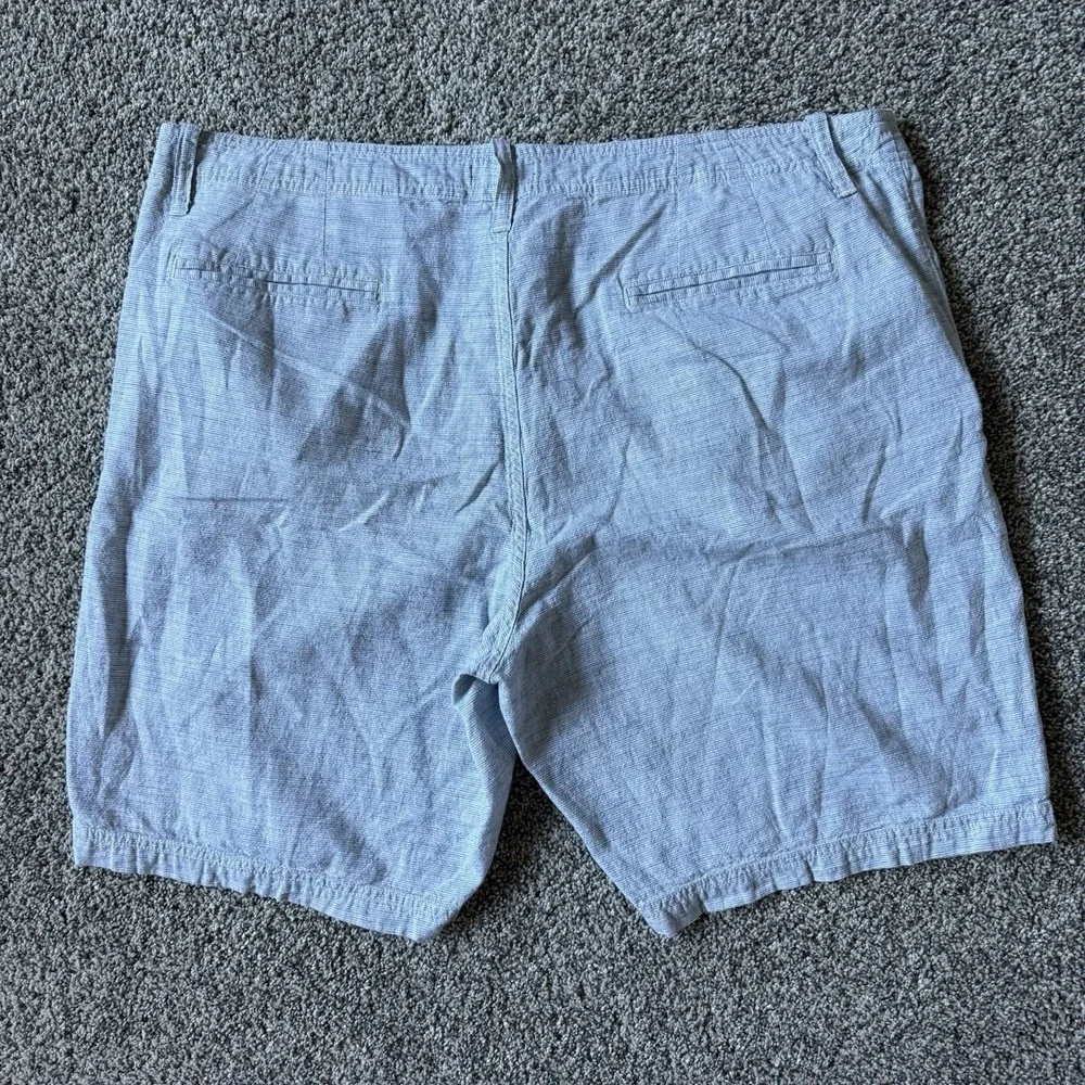 14th & Union Linen Blend Blue Textured Shorts Men's Size 40 Slim Fit Summer